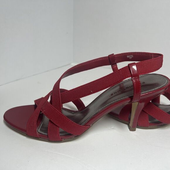 Predictions Women’s Red Strapped Sandal Shoes 3” Heels Sz 7 M Slingback - Picture 7 of 11